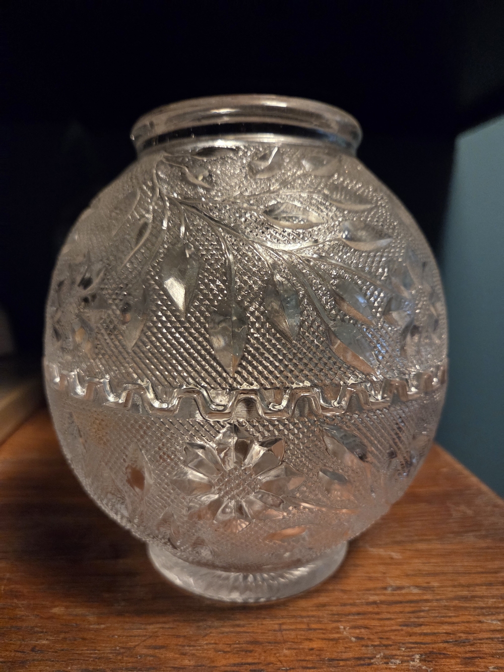 Clear Glass Etched Westmoreland Fairy Lamp. Rare